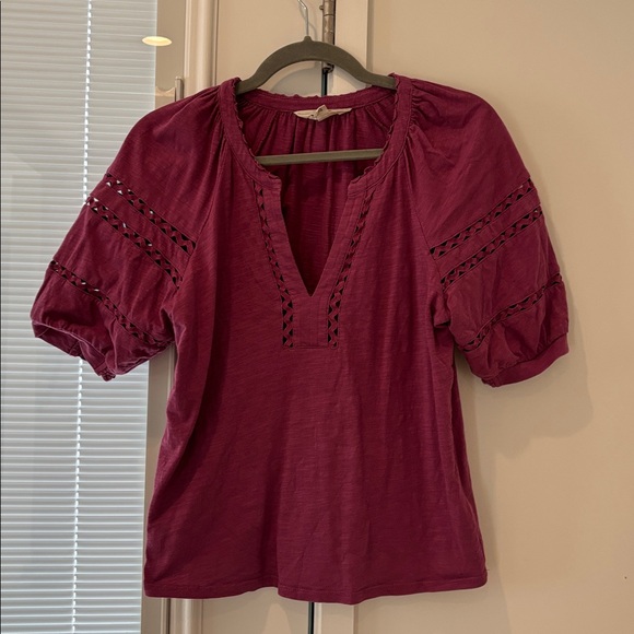 Boden Maisy Rikrak Trim Top with Puff Sleeves, Sz 4 - Picture 6 of 7